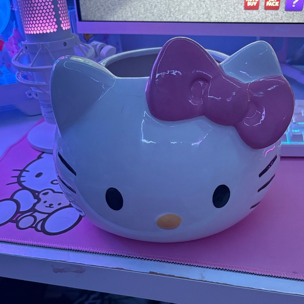 Hello Kitty White and Pink Ceramic Planter